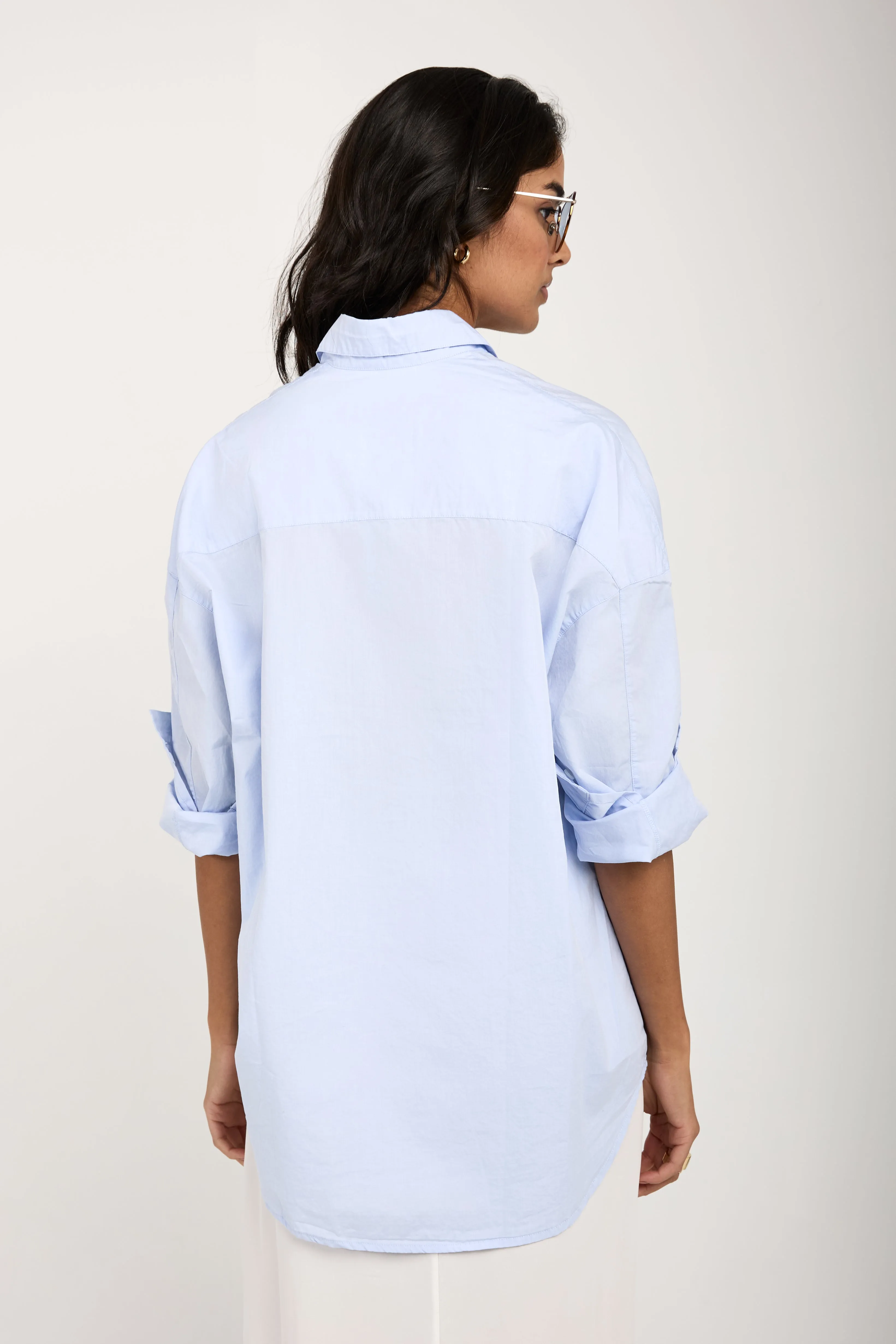 Long Sleeve Cotton Poplin Shirt in Dream