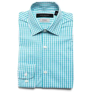 Marc New York Boys Skinny Teal/White Plaid Dress Shirt MBS0036