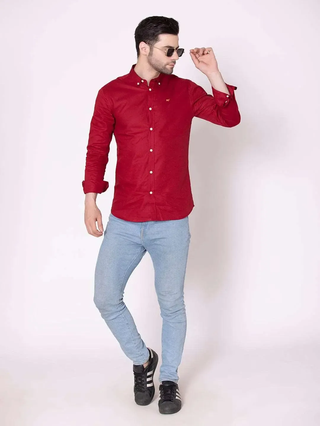 Maroon Button Down Shirt