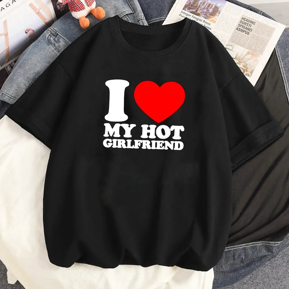 MC - Women’s Manga T-Shirt: "I Love My Girlfriend" graphic with Japanese style design