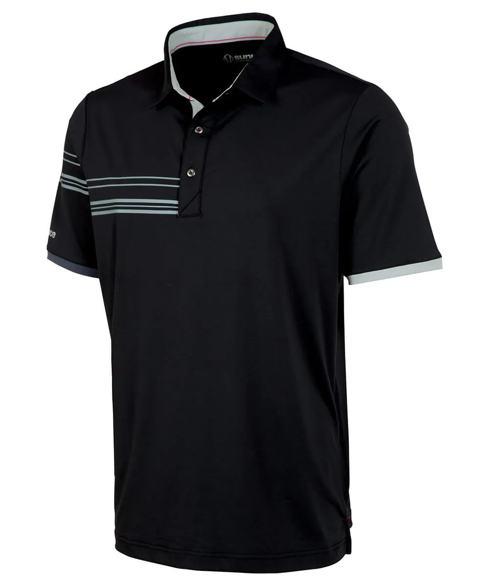 Men's Cooper Half-Stripe Short Sleeve Polo Shirt