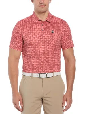 Men's Original Geometric Print Short Sleeve Golf Polo Shirt