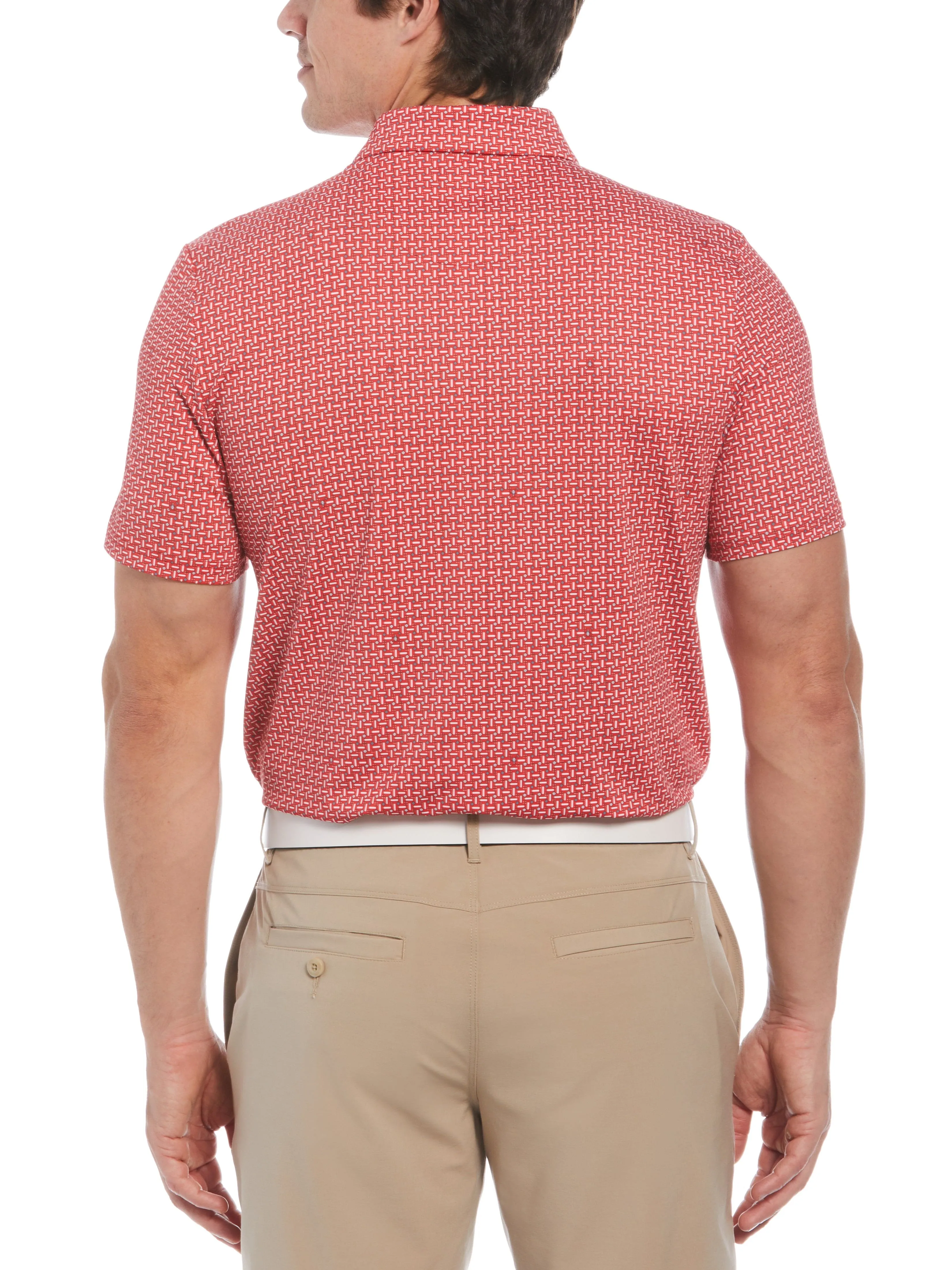 Men's Original Geometric Print Short Sleeve Golf Polo Shirt