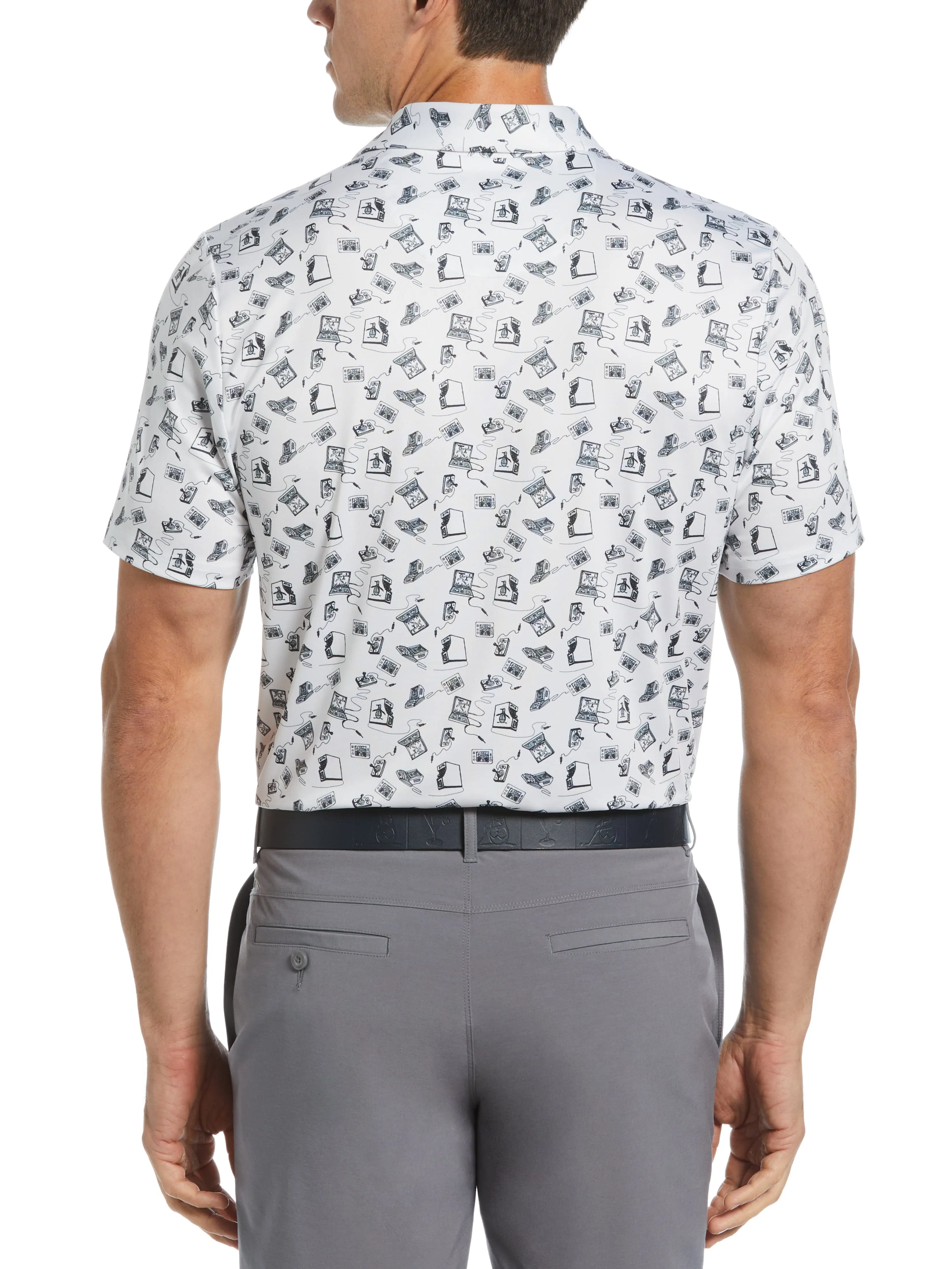 Men's Retro Arcade Print Polo