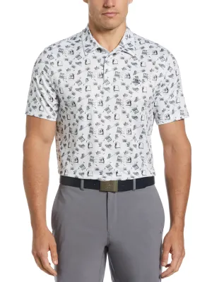 Men's Retro Arcade Print Polo