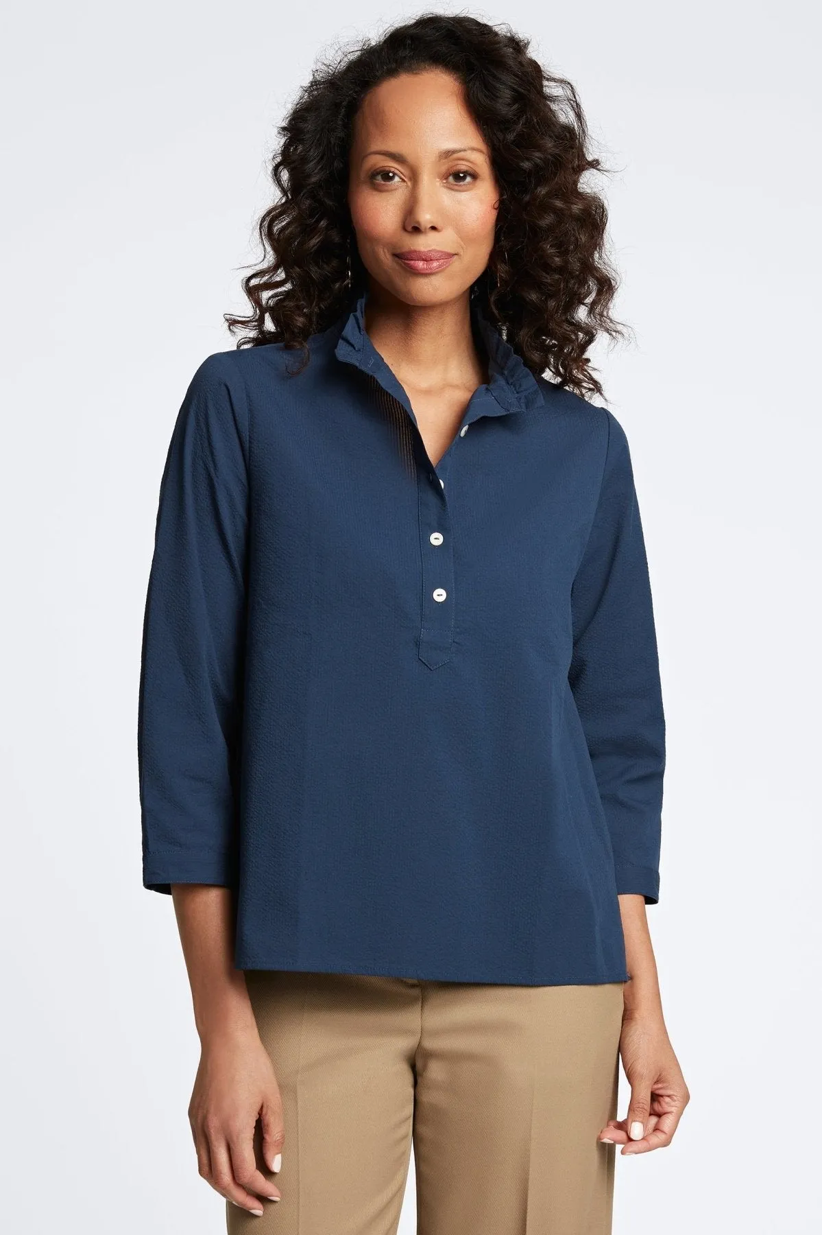 Mia Seersucker Popover Shirt