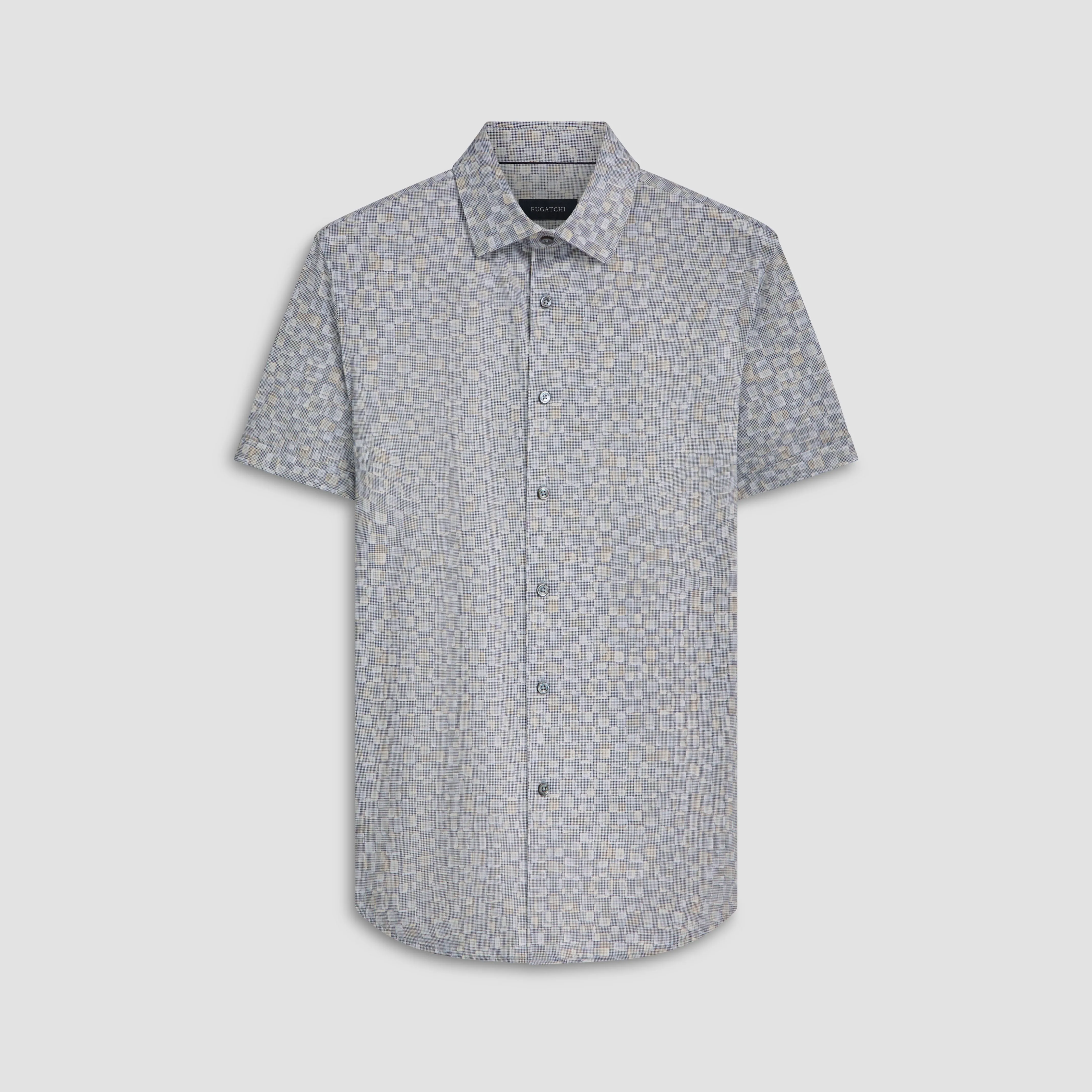 Miles Shaded Pin Check OoohCotton Short Sleeve Shirt