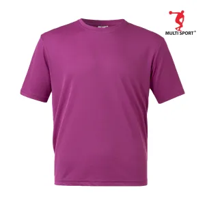 MULTISPORT QUICK DRY MICROFIBER MINI EYELET ROUND NECK PLAIN TEE SENIOR & JUNIOR (PURPLE)