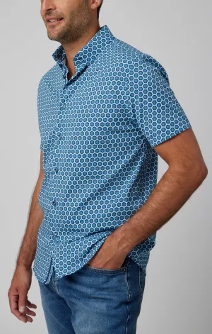 Navy Sun Hex Short Sleeve Shirt