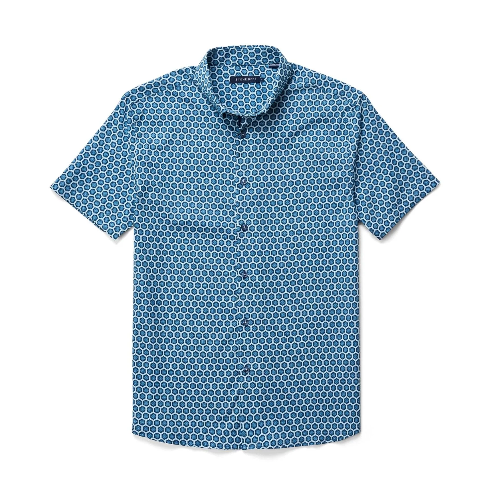 Navy Sun Hex Short Sleeve Shirt