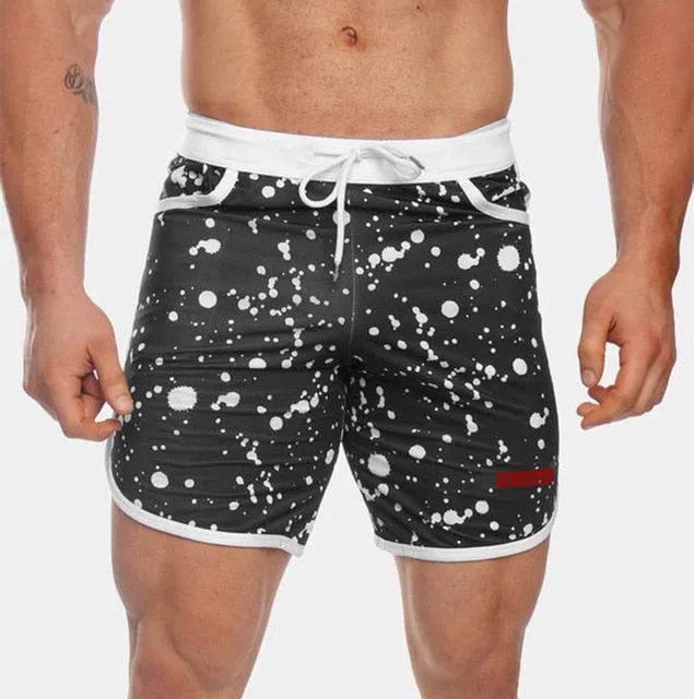 New Men Fitness Bodybuilding Shorts Man Summer  Workout Male Breathable Mesh Quick Dry Sportswear Jogger Beach Short Pants