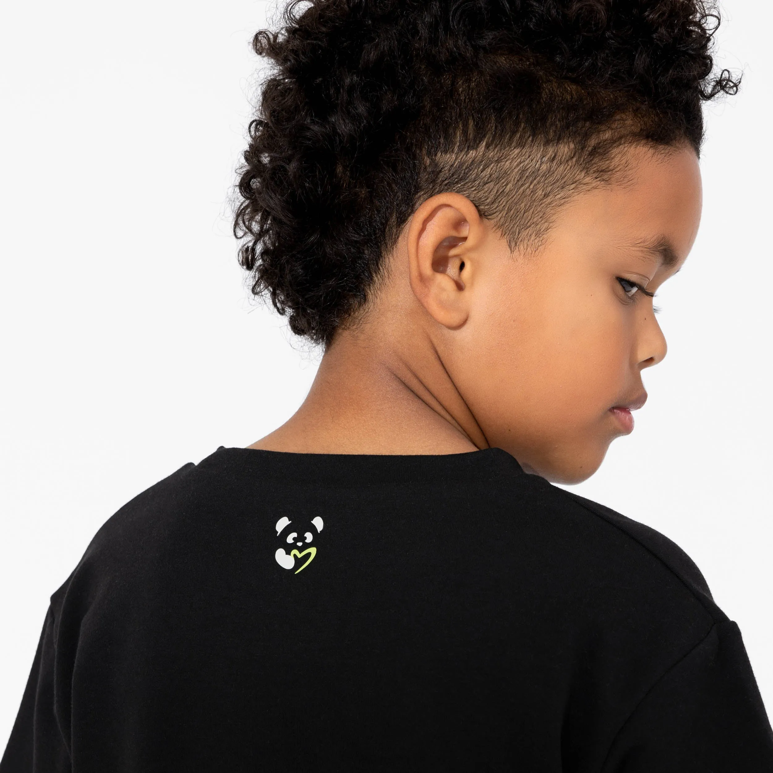 Obsidian Black Bamboo Terry Kids Oversized T-Shirt