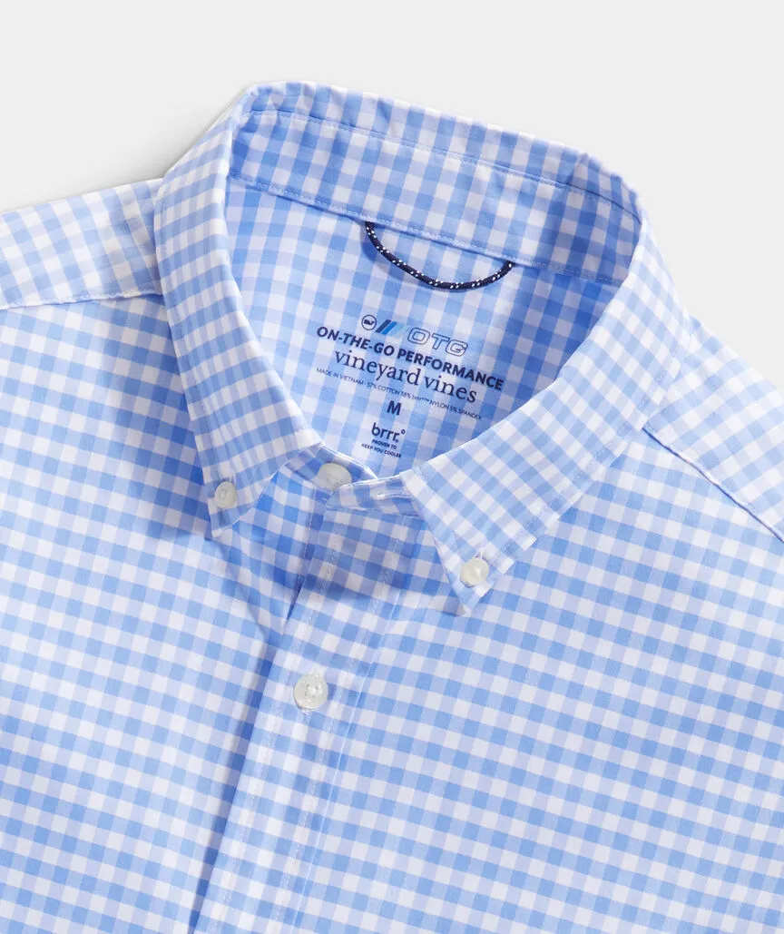 On-The-Go brrr° Gingham Shirt in Newport Blue by Vineyard Vines