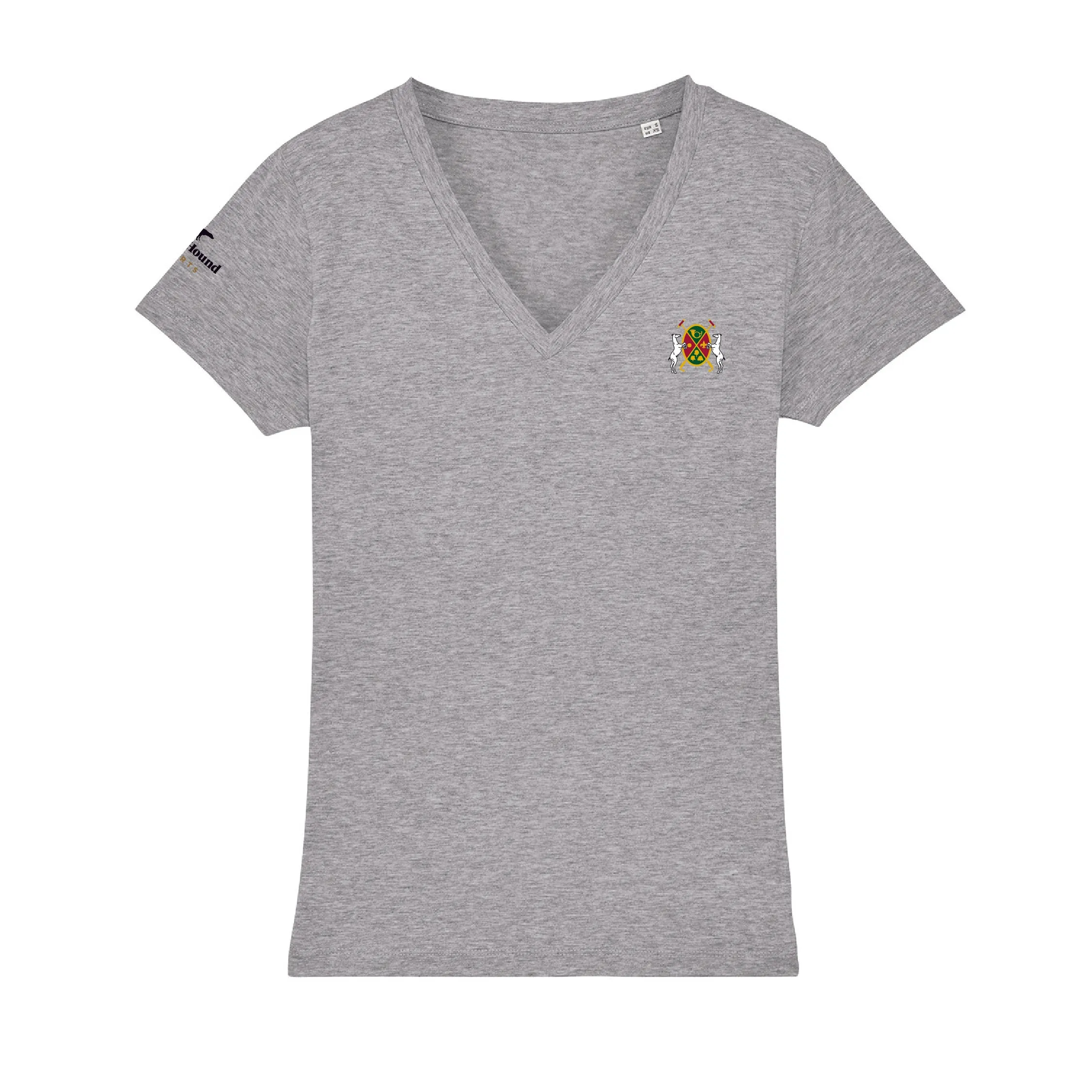 Polo Club de Chantilly Women's Grey V-Neck T-Shirt