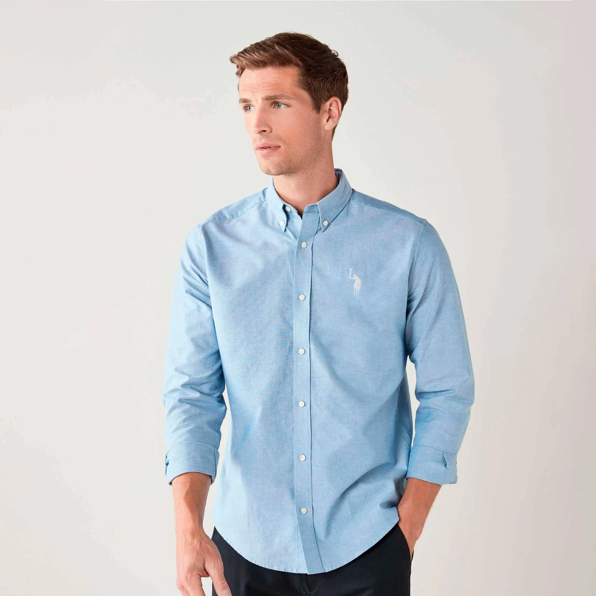 Polo Republica Men's Signature Pony Embroidered Solid Casual Shirt