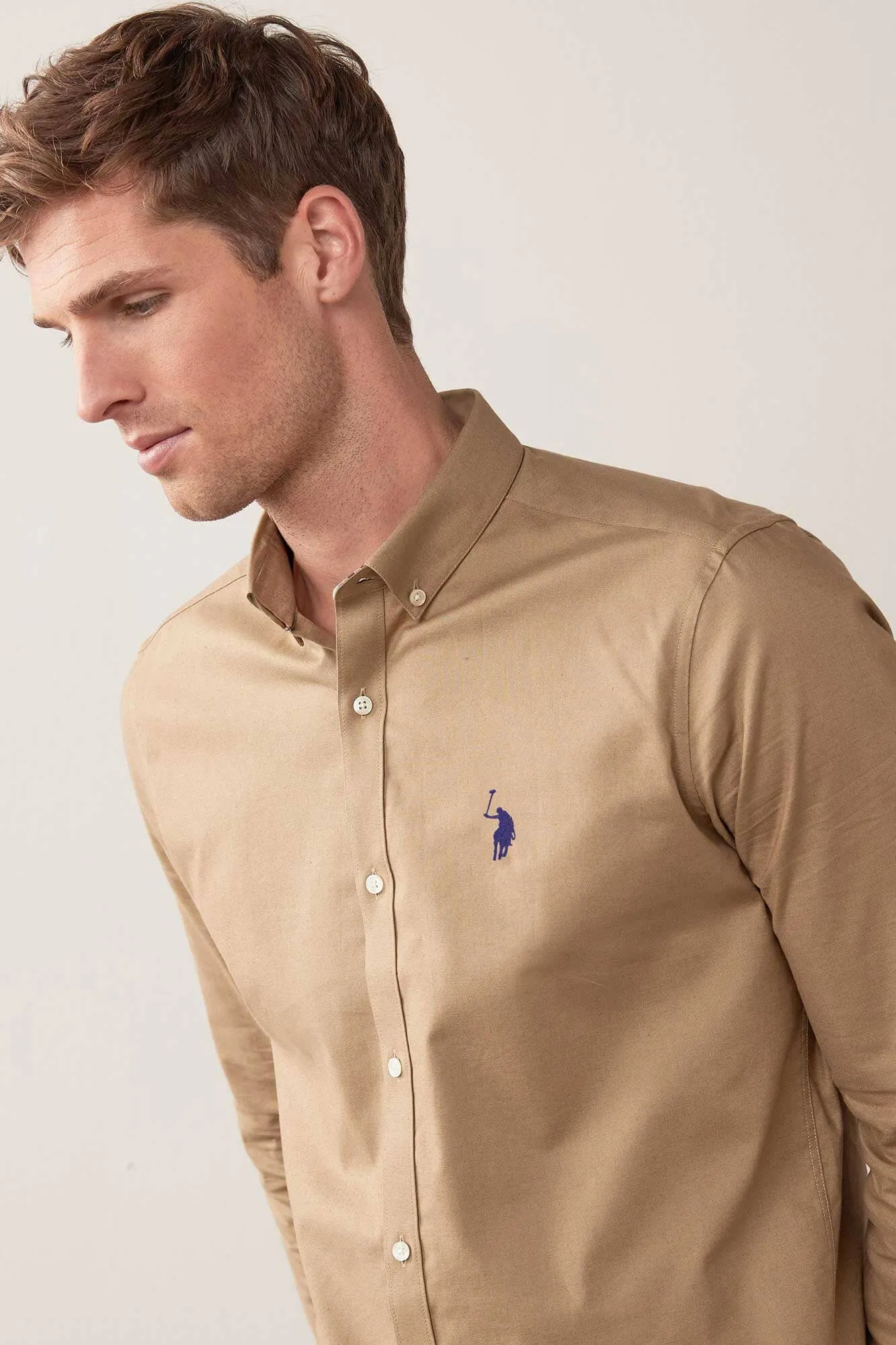 Polo Republica Men's Signature Pony Embroidered Solid Casual Shirt