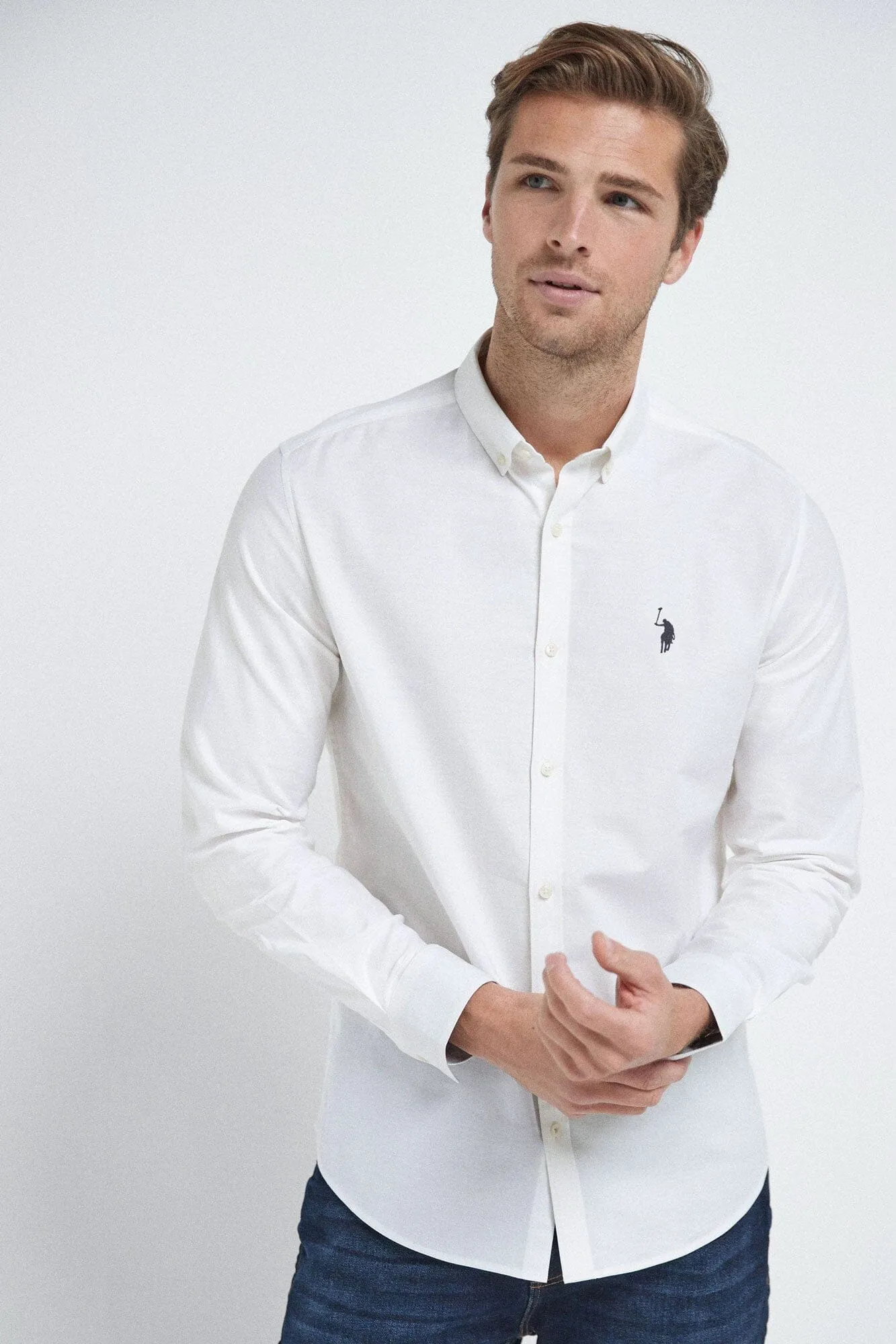 Polo Republica Men's Signature Pony Embroidered Solid Casual Shirt