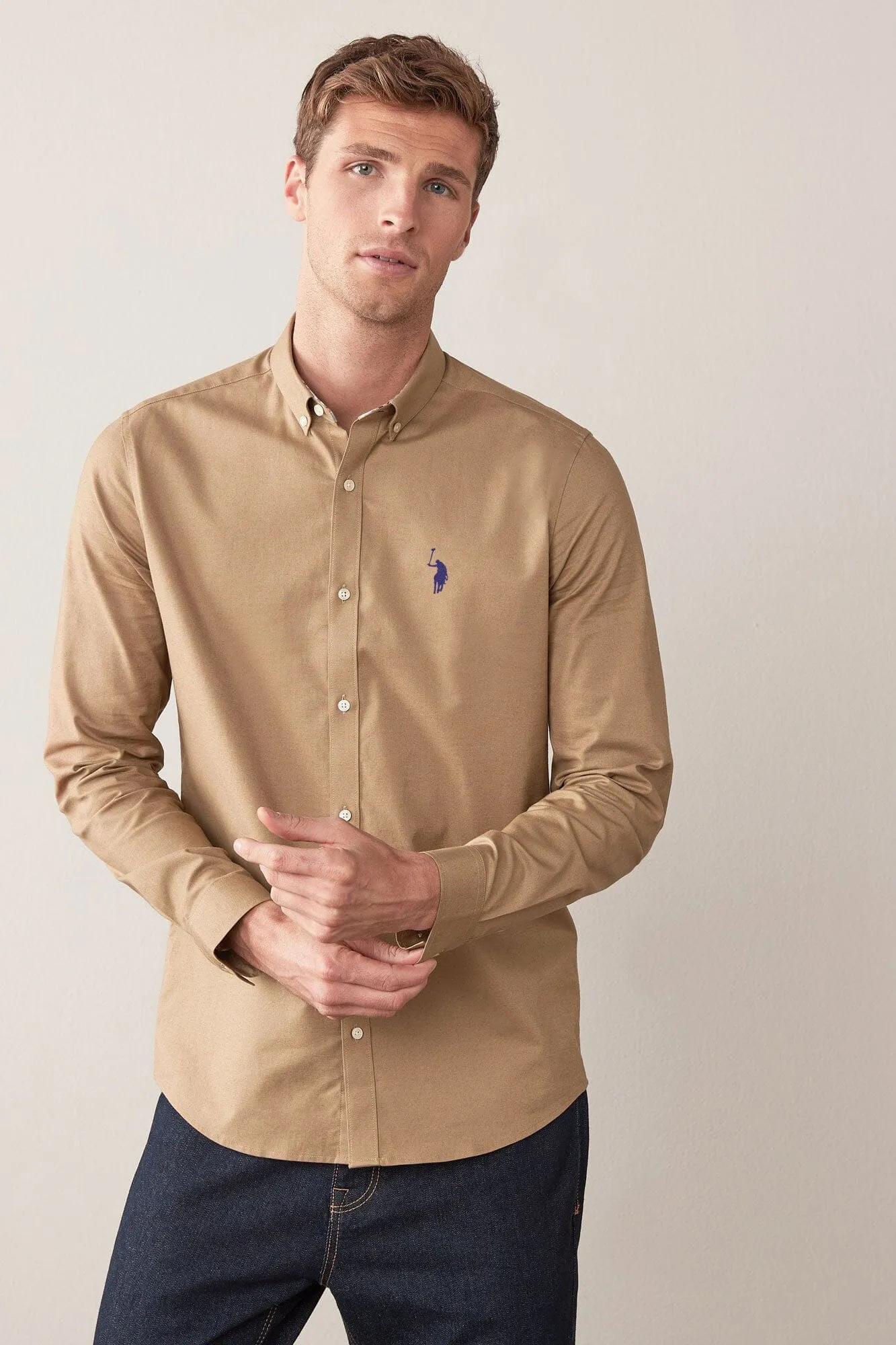 Polo Republica Men's Signature Pony Embroidered Solid Casual Shirt