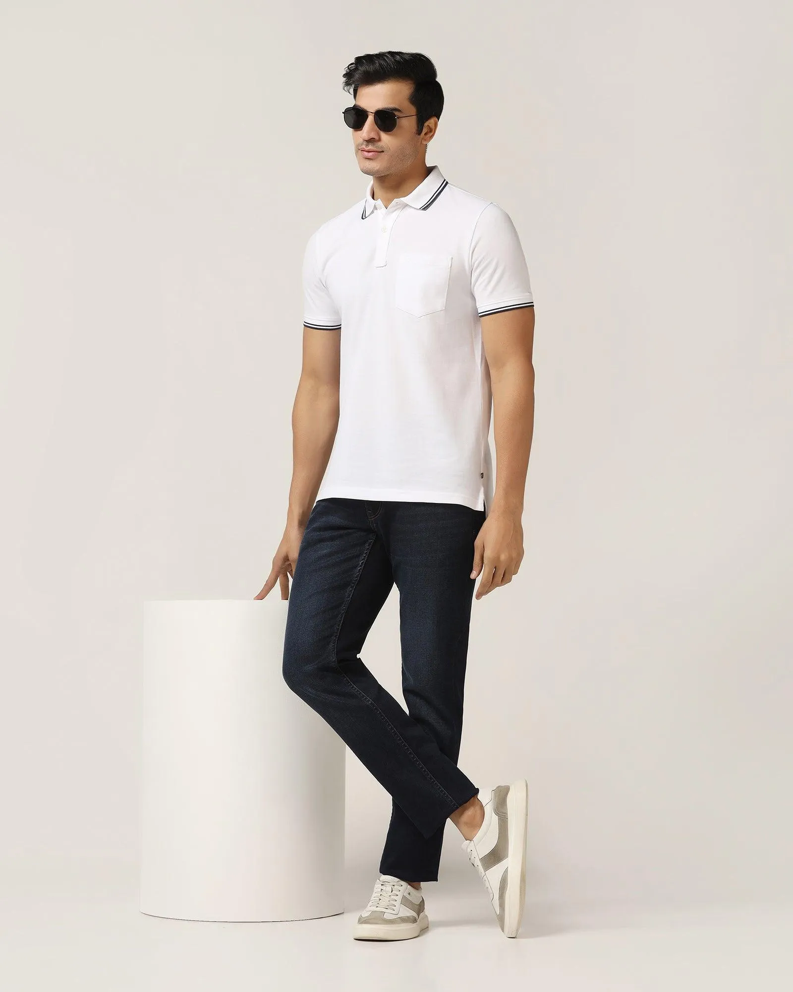 Polo White Solid T-Shirt - Fifa