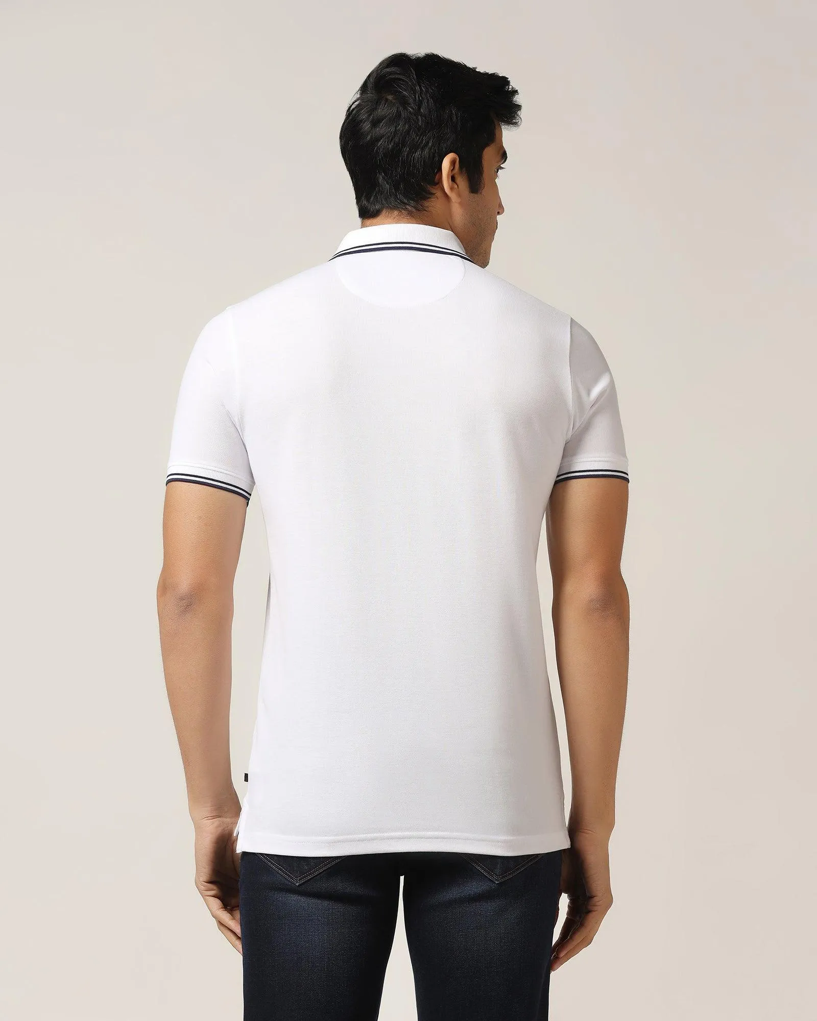 Polo White Solid T-Shirt - Fifa