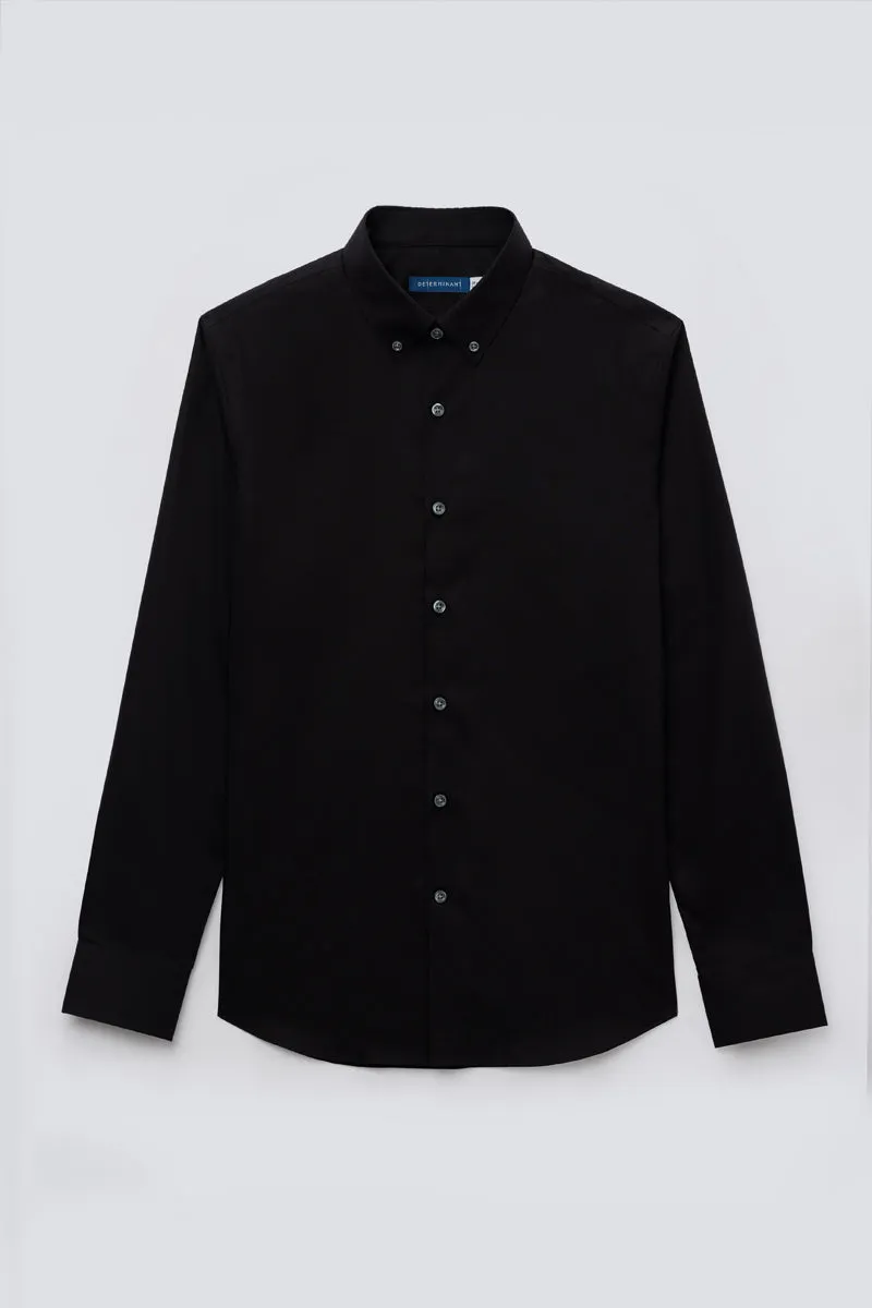 Poplin Button-Down Smart Shirt | Black BKFD01