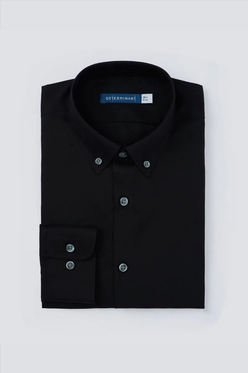 Poplin Button-Down Smart Shirt | Black BKFD01