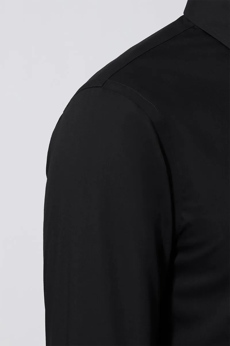 Poplin Button-Down Smart Shirt | Black BKFD01