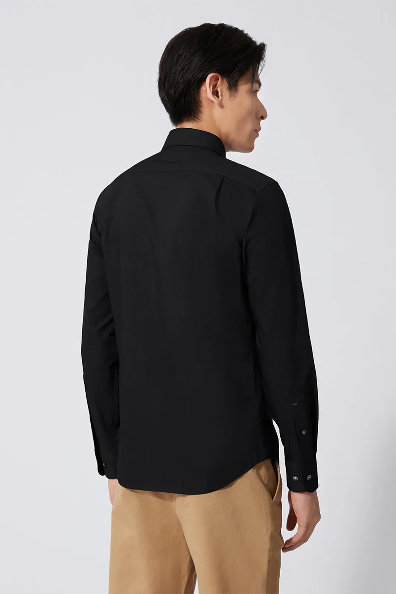 Poplin Button-Down Smart Shirt | Black BKFD01