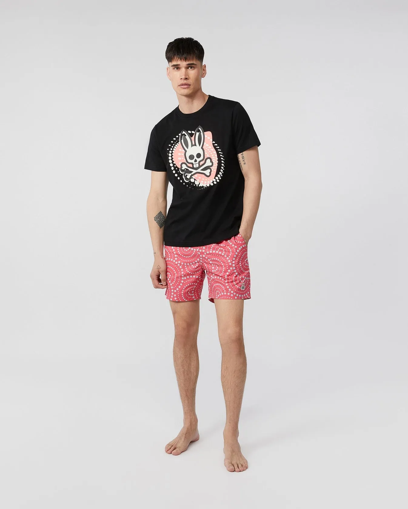 Psycho Bunny Mens Hurell Graphic Tee - Black