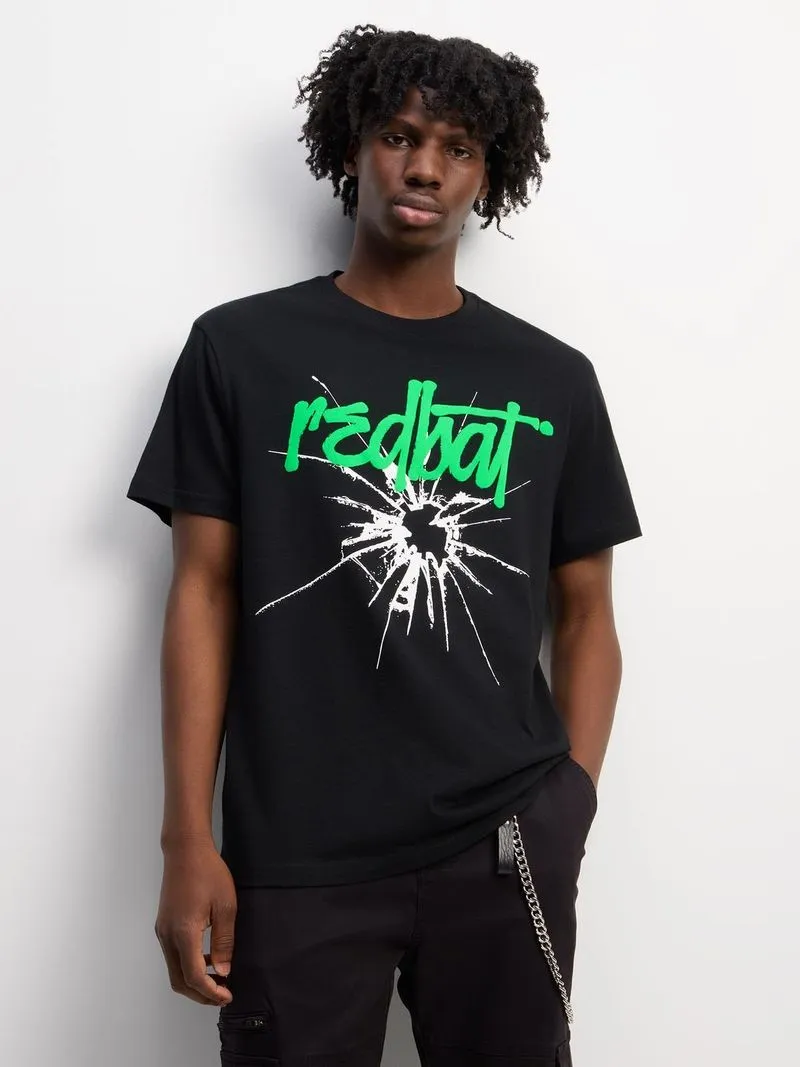 Redbat Men's Black Graphic T-Shirt