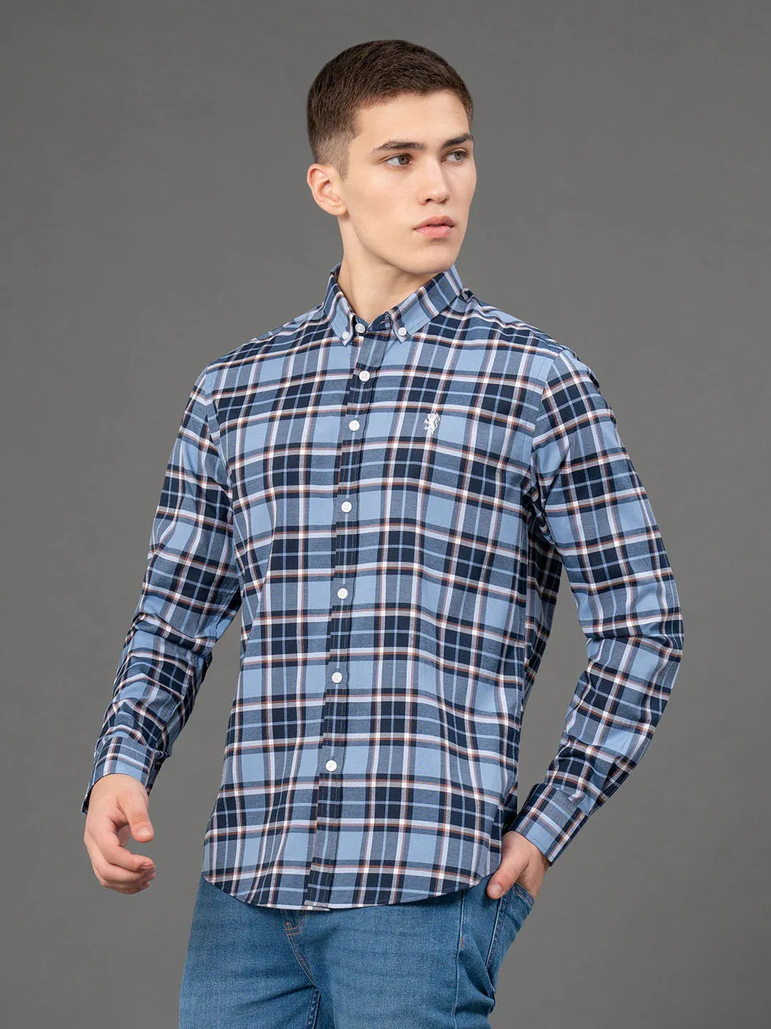 RedTape Dark Checked Shirt for Men | Classic & Versatile