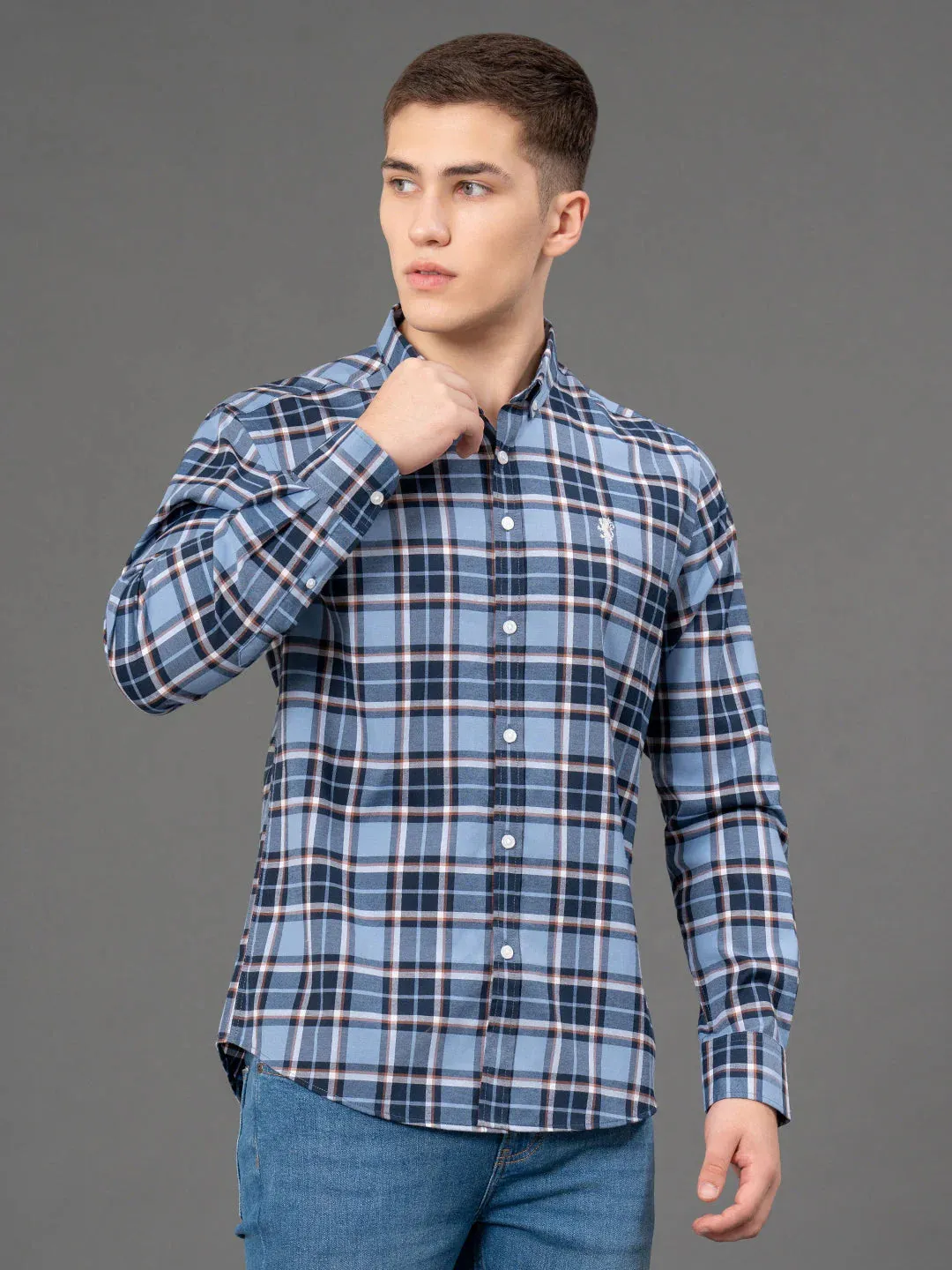 RedTape Dark Checked Shirt for Men | Classic & Versatile