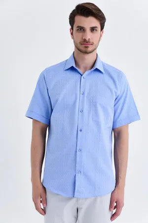 Regular Fit Light Blue Cotton Dress Shirt