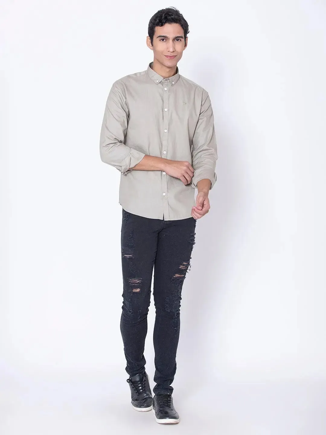 Sand Button Down Casual Shirt