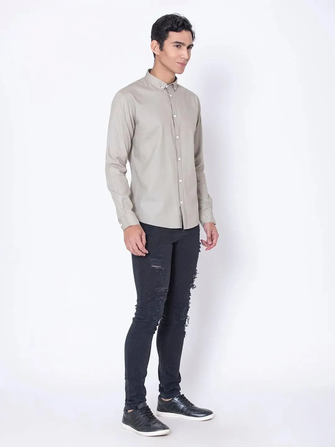 Sand Button Down Casual Shirt