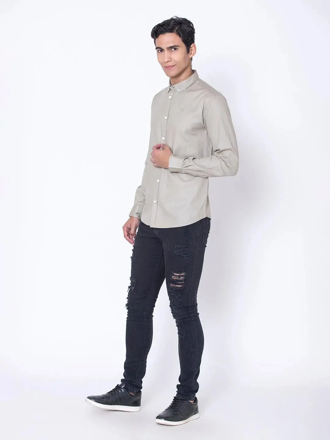 Sand Button Down Casual Shirt