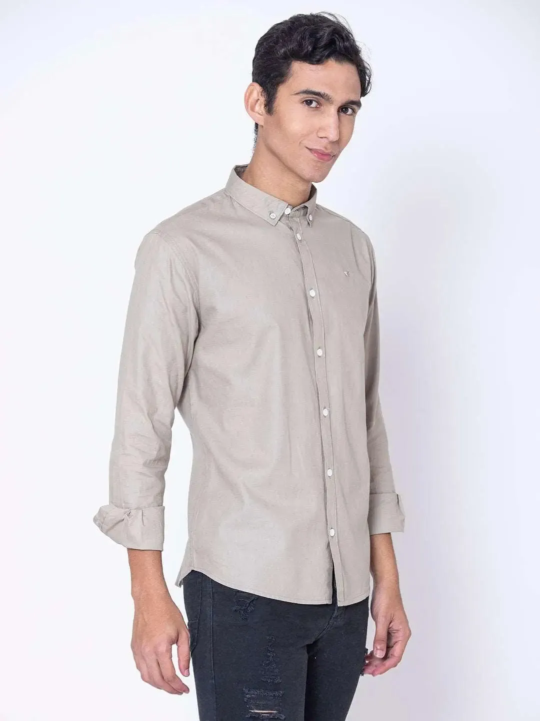 Sand Button Down Casual Shirt