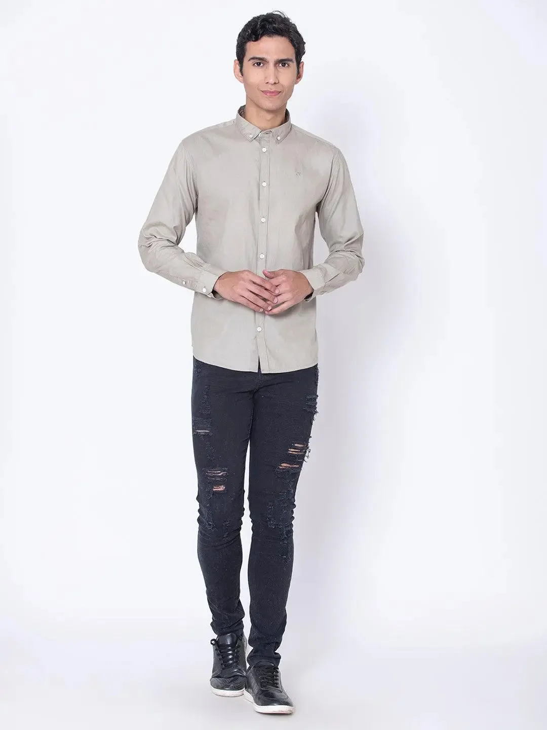 Sand Button Down Casual Shirt