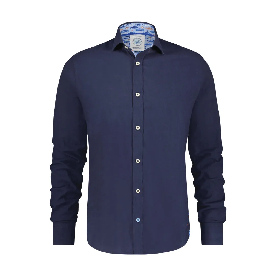 Shirt linen navy timeless