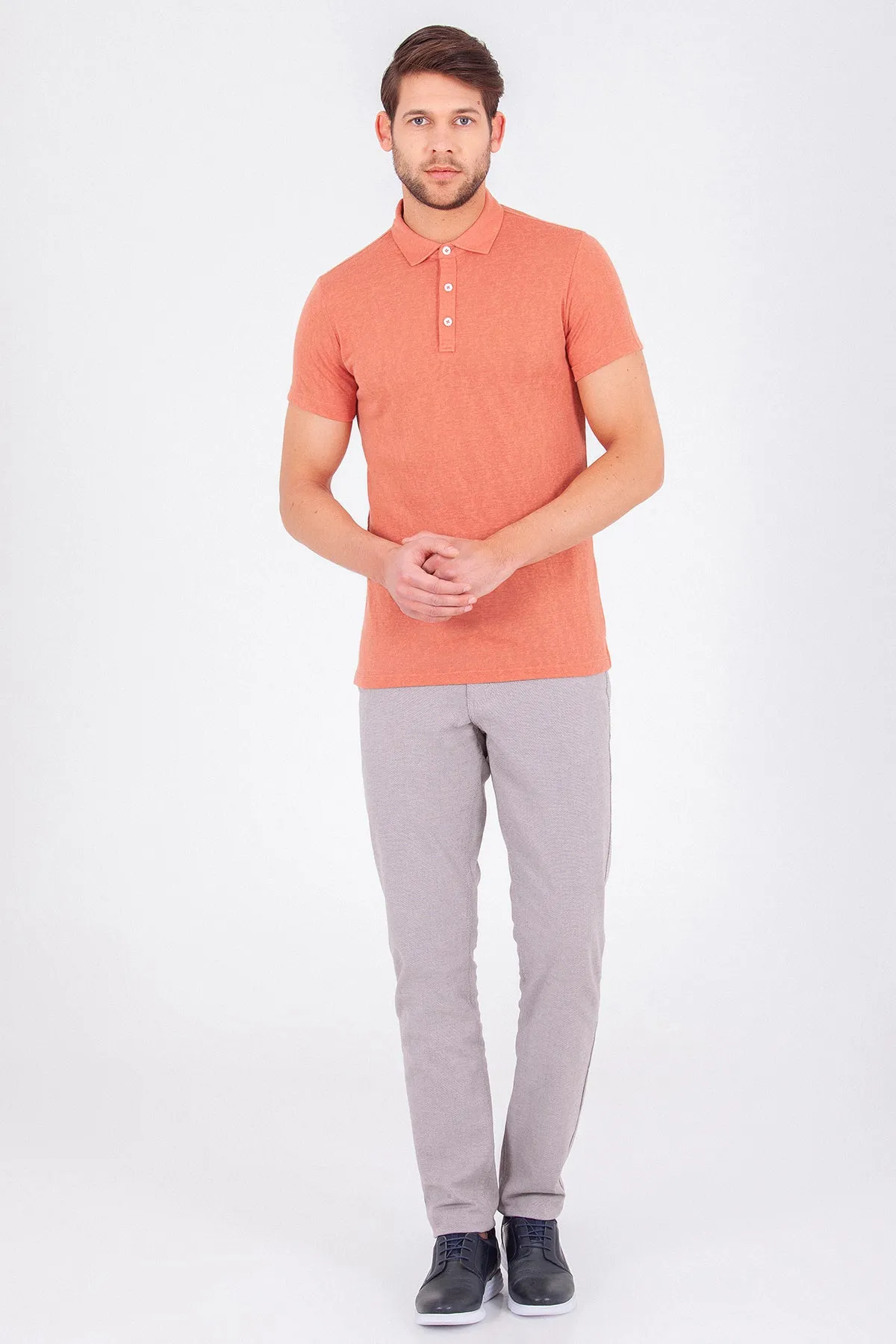 Slim Fit Coral Polo T-Shirt