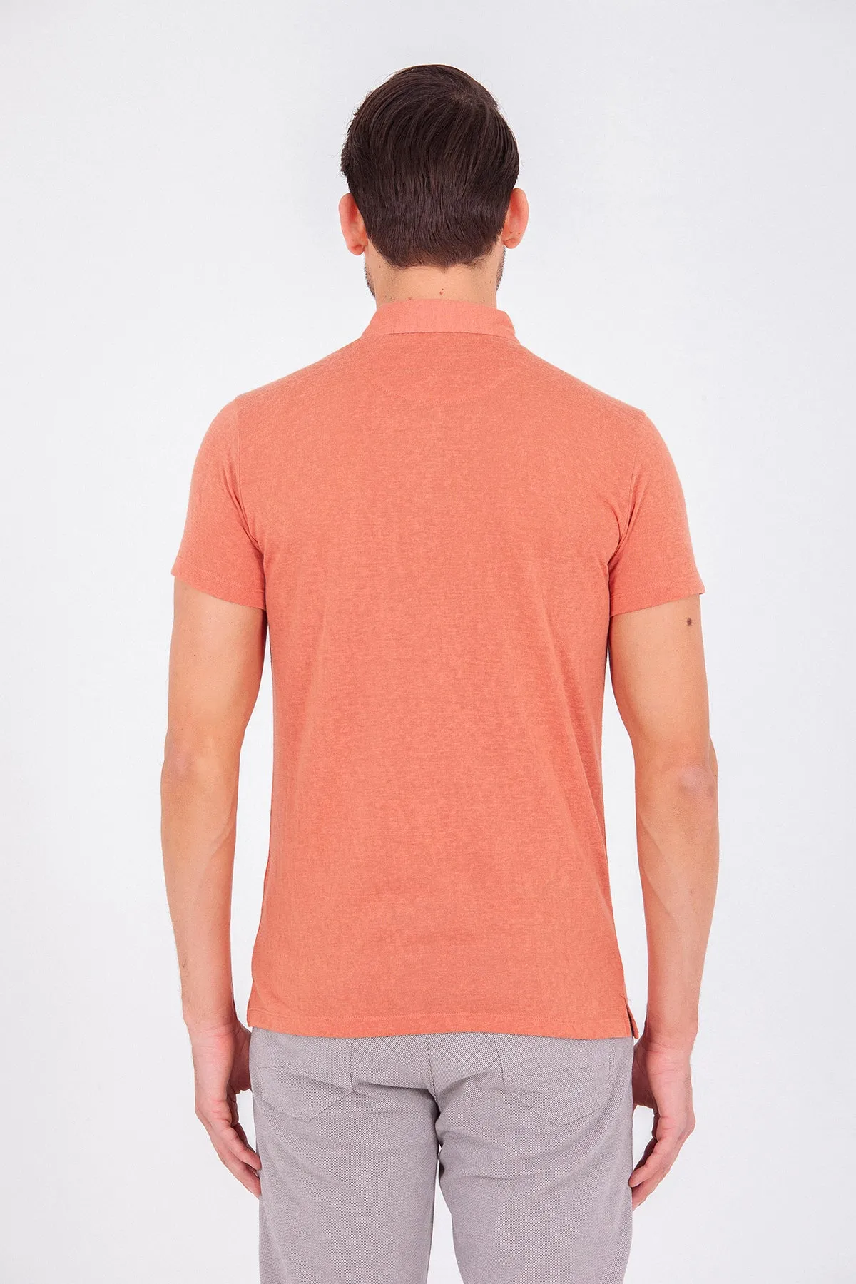 Slim Fit Coral Polo T-Shirt