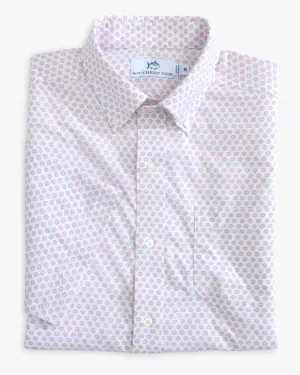 Southern Tide Men's Brrr Intercoastal Floral to See Short Sleeve Sportshirt / Geranium Pink