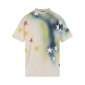 Sprayed Stars Vintage T-Shirts in White/Multicolour