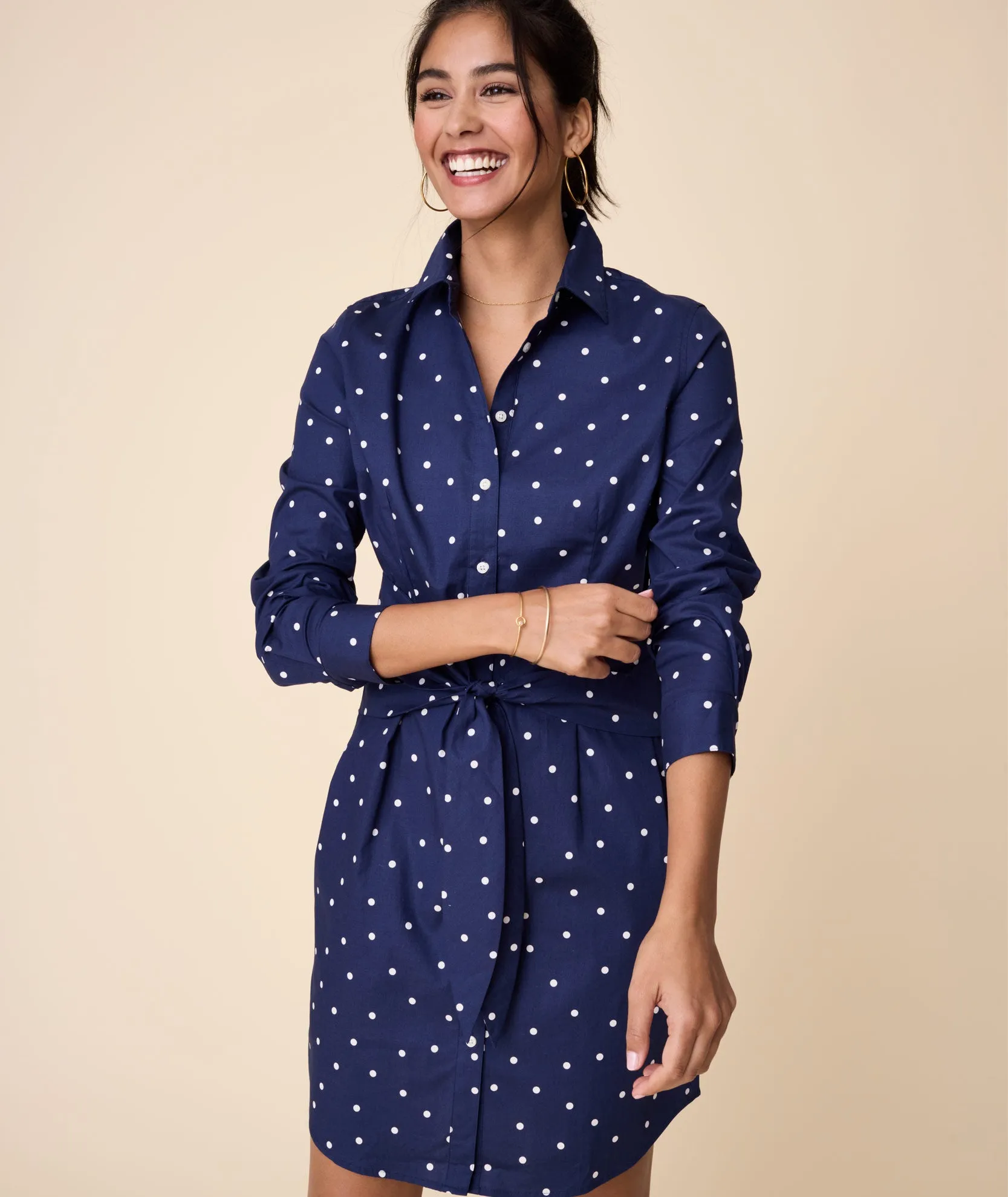 Stretch Cotton Madeleine Shirt Dress