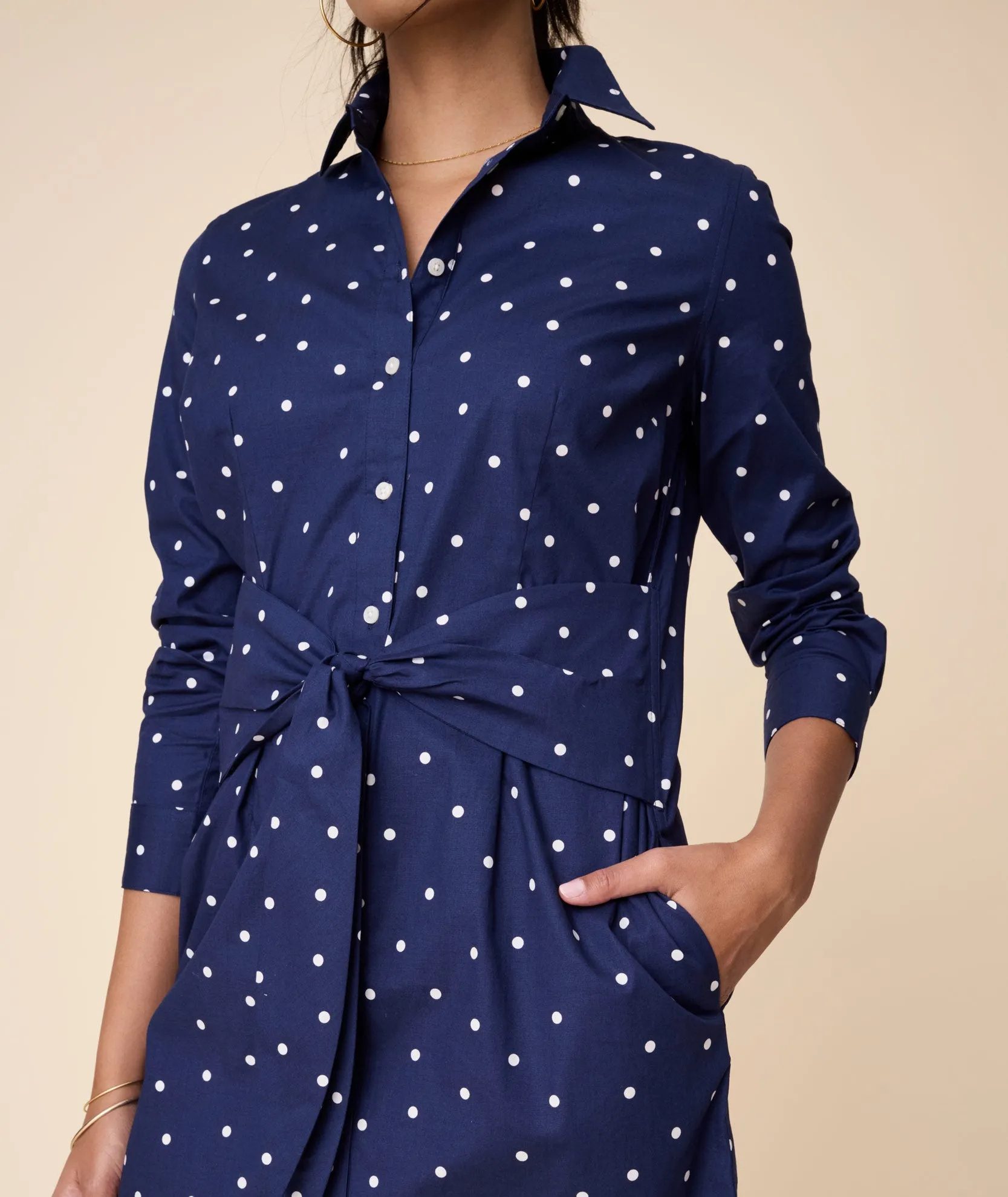 Stretch Cotton Madeleine Shirt Dress