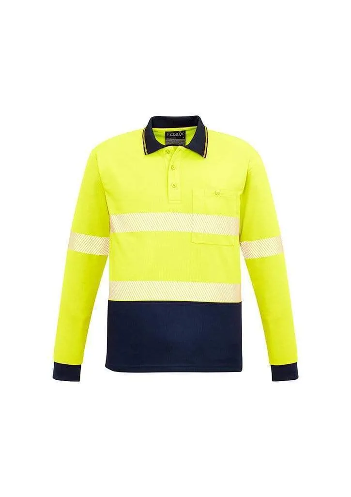 SYZMIK Unisex Hi Vis Segmented Long Sleeve Polo Hoop Taped ZH530