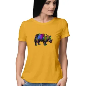 The Rhino charged through a Rainbow Women's Graphic T-Shirt