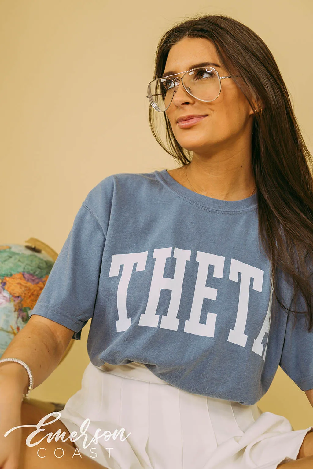 Theta Bold Blue Jean Pr Tee