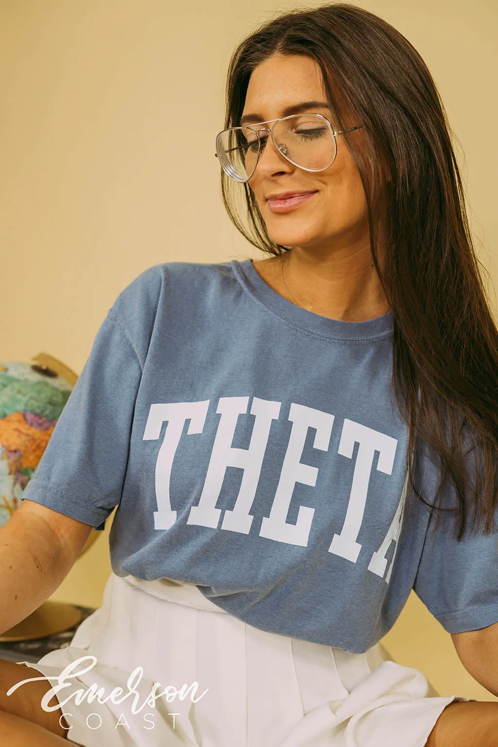 Theta Bold Blue Jean Pr Tee