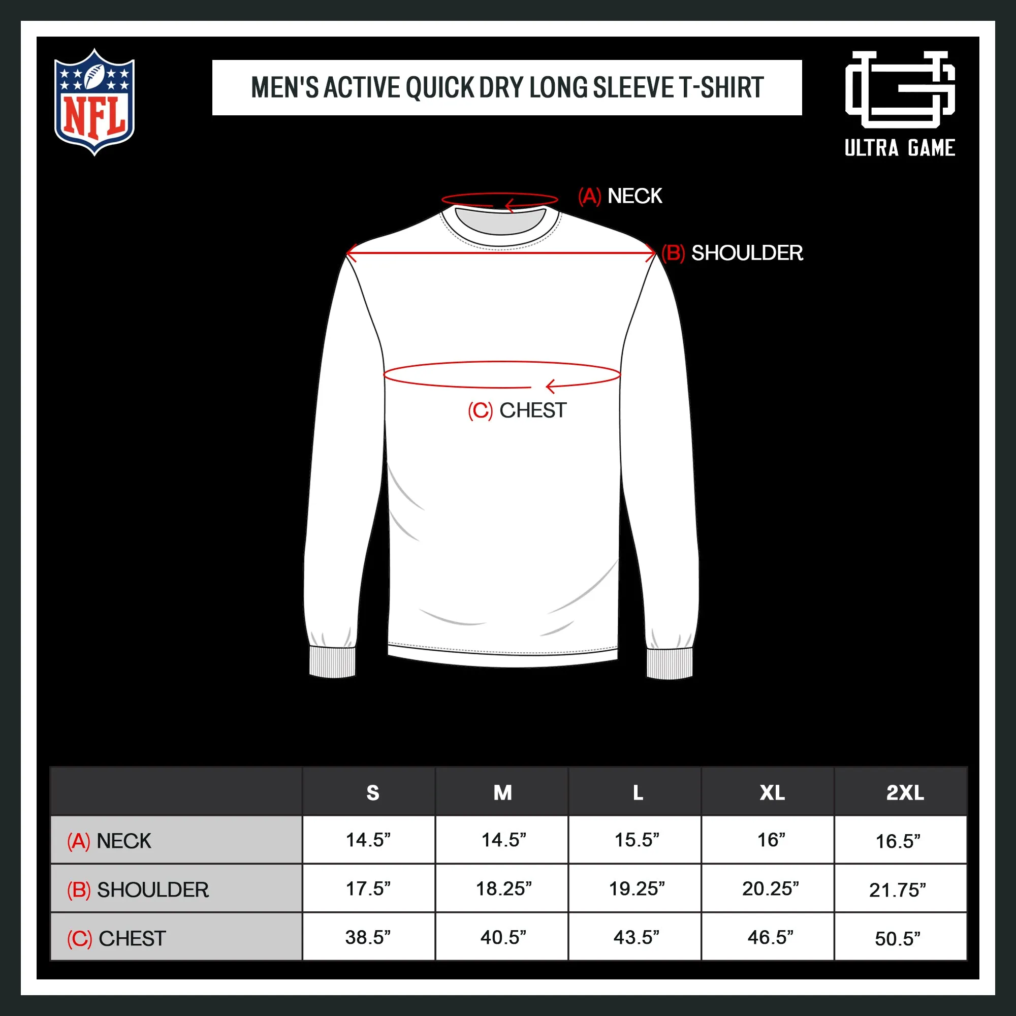 Ultra Game Men's NFL Official Super Soft Game Day Long Sleeve T-Shirt, Los Angeles Chargers|Los Angeles Chargers